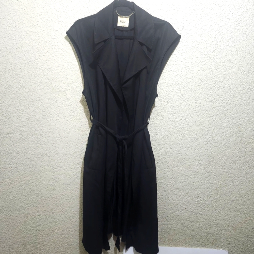 Elie Tahari Black Blazer Vest Jacket Notched Collar